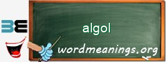 WordMeaning blackboard for algol